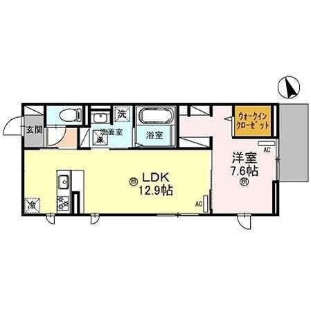 手柄駅 徒歩4分 1階の物件間取画像